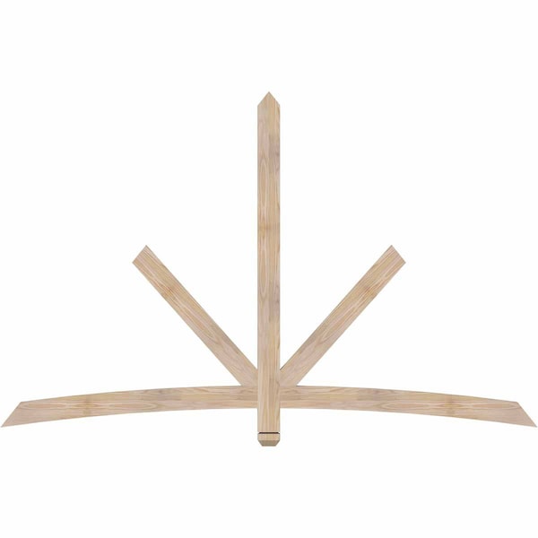 Ekena Millwork Alberta Smooth Timber Gable Bracket, Douglas Fir, 84"W x 53"H x 1 1/2"D x 3 1/2"F, 15/12 Pitch GBW084X53X0204ALB00SDF - main